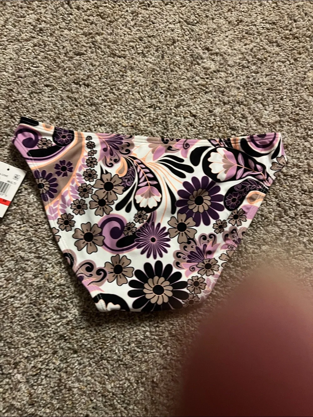 Floral Bikini Bottoms in Purple and White